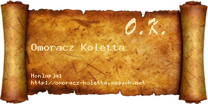 Omoracz Koletta névjegykártya